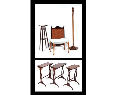A quantity of assorted occasional furniture to include a matched set of three mahogany occasional tables with pierced and end