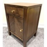 John Lewis Padma 1 Door Parquet Bedside Table, Brown/Brass - New & No Damage
