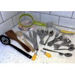 New Domestic Homeware - Cutlery, Corn Pins, Ladle, Sifter, Plate & Wooden Spoons