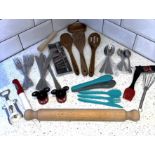New Domestic Homeware - Cutlery, Bottle screw, Rolling Pin, Disney Salt & Pepper, Whisk etc