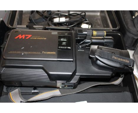 A vintage Panasonic M7 VHS movie camera 