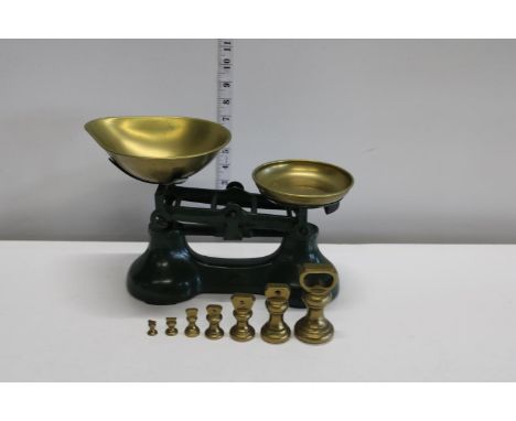 A set of vintage scales &amp; weights 
