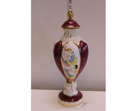 A vintage Capodimonte lidded urn 