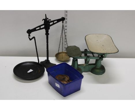 Two sets of vintage scales &amp; weights 