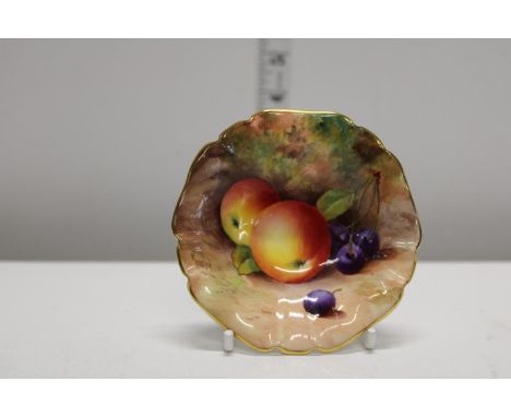 A Royal Worcester hand painted pin dish by H.R Price 