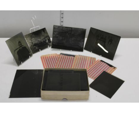 A selection of vintage photographic glass slides 