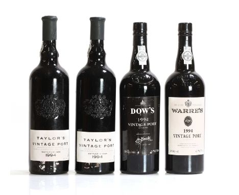 A selection of Vintage Ports, all 1994 vintage comprising 2 x Taylors, 1 x Dows and 1 x WarresCondition ReportCapsules cleanS