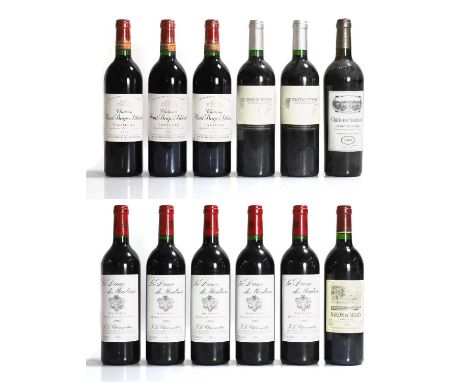 A selection of Bordeaux red wines, comprising 3 x Haut-Bages Liberal, Pauillac, 1993, 1 x Baron de Milon, Pauillac, 1994, 1 x