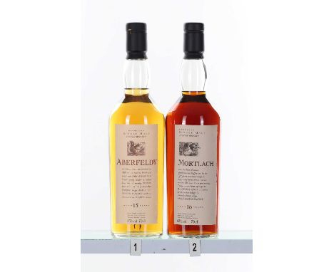 Mortlach - 16 Years old Speyside Single Malt Scotch Whisky,, 43% vol., 70cl, together with a bottle of Aberfeldy, 15 years ol