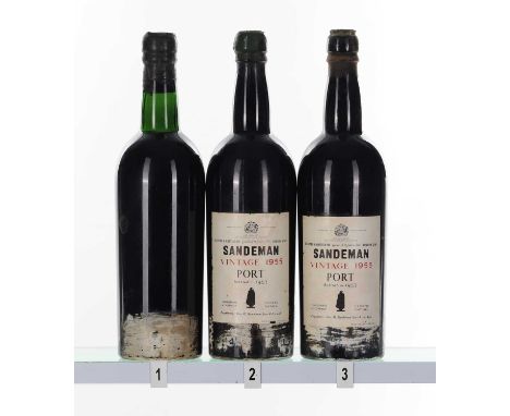 Sandeman, Vintage Port, 1955 (2) together with 1 x Sandeman, 1960Condition Report1955s - Losses to both wax capsulesLabels cl