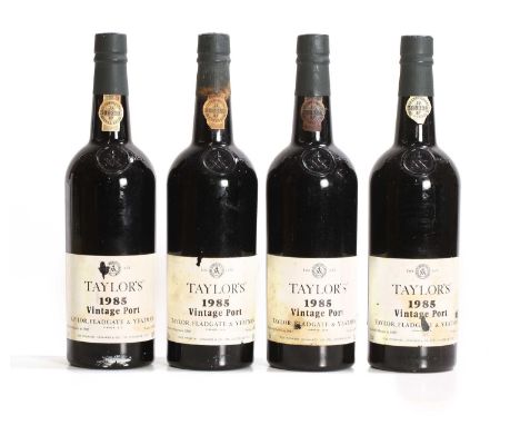 Taylors, Vintage Port, 1985 (4)Condition ReportLight marks to capsulesScuffs, scrapes and stains to labelsSigns of seepage to