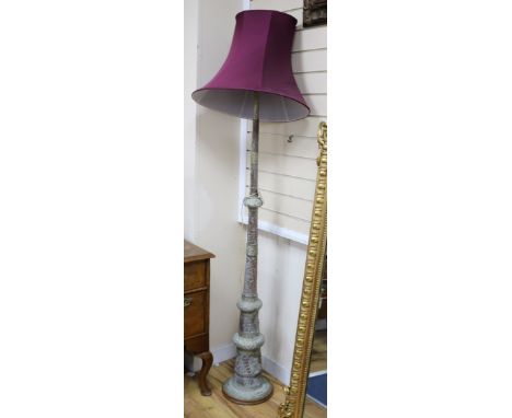 An Indian brass lamp standard W.25cm