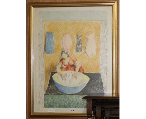 Duncan Grant, lithograph, "Washerwoman" signed in pencil and numbered 20/350, 77 x 56cm