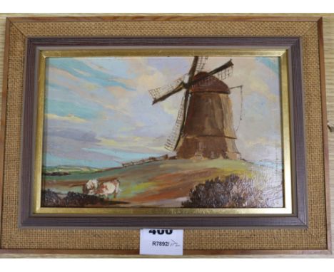 K. Napper, oil, landscape with windmill