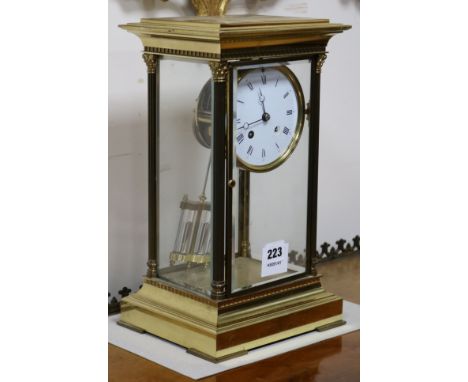 A French four glass mantel clock height 33cm