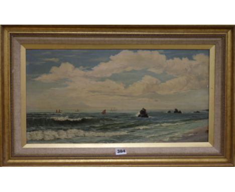 Early 20th century English School, oil, seascape, 27 x 52cm