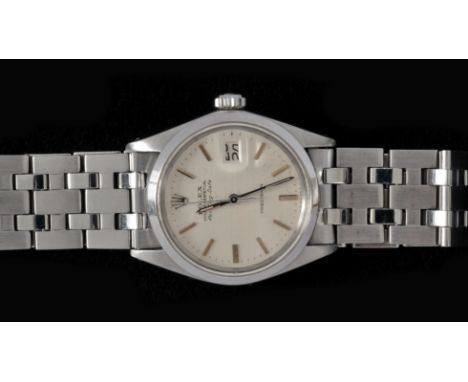 A Rolex Oyster Perpetual 'Air King Date' Wristwatch, the champagne dial with hourly applied baton markers, sweep seconds hand