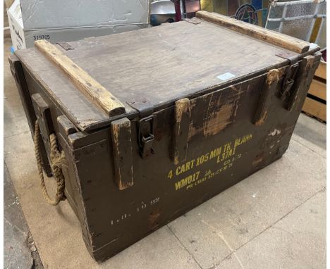 A pine military ammunition crate 