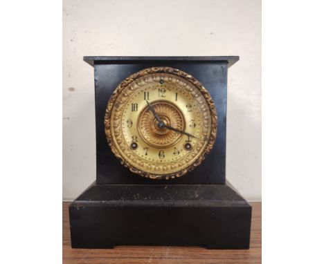 A 19th Century American Ansonia cast iron mantle clock 