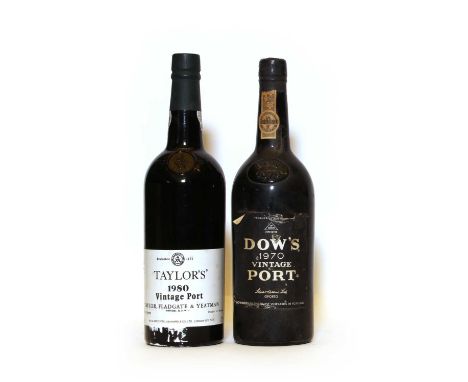 Dows, Vintage Port, 1970, one bottle and Taylors, Vintage Port, 1980, one bottle, two bottles in totalCondition report: Dows 
