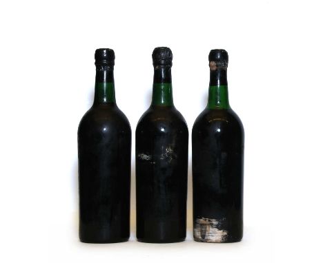 Warres, Vintage Port, 1970, three bottles, (labels lacking, details on capsule)Condition report: Two BN One TS