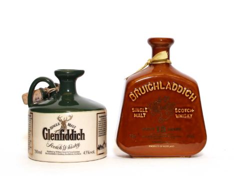 Bruichladdich, Single Malt Scotch Whisky, Aged 15 Years, 43% vol., 750ml, one ceramic decanter and Glenfiddich, Mary Queen of