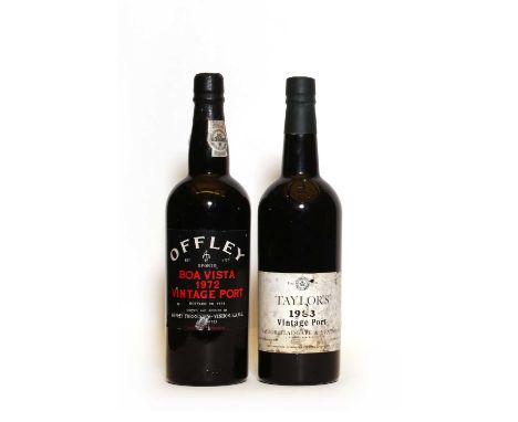 Taylors, Vintage Port, 1983, one bottle and Offley, Boa Vista, Vintage Port, 1972, one bottle, two bottles in totalCondition 