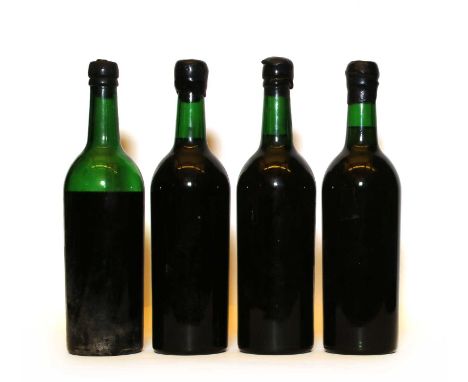 Vintage Port, no label, plain capsule, four bottlesCondition report: One BS, capsule damage Two LN One MN