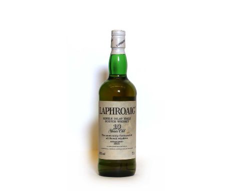 Laphroaig, Single Islay Malt Scotch Whisky, 10 Years Old, pre Royal Warrant, 40% vol, 75 cl, one bottle