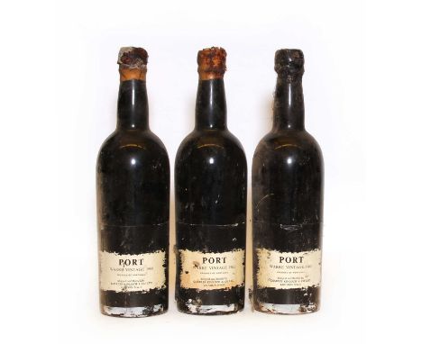 Warres, Vintage Port, 1960, three bottlesCondition report: BS to MN Two with capsule damage and signs of seepage.
