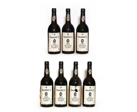 Warres, Vintage Port, 1975, seven bottlesCondition report: One MN Four LN Two BN