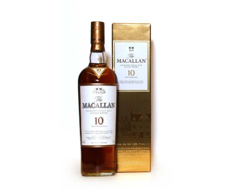 The Macallan, Highland Single Malt Scotch Whisky, 10 Years Old, 40% vol., 700ml, one bottle (boxed)