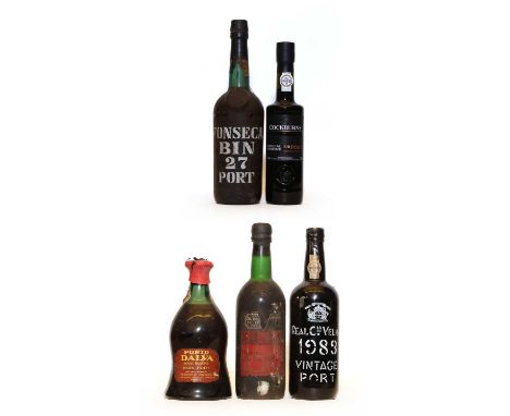 Assorted Port to include: Dalva, House Reserve Port, 1934, one bottle; Fonseca, Bin 27 Port, one bottle; Quinta da Foz, Vinta