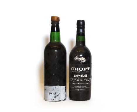 Croft, Vintage Port, 1966, one bottle and Porto Calem, Vintage Port, 1963, one bottle (label lacking), two bottles in totalCo