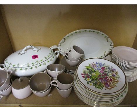 Mixed Poole and collectors wall plates and a soup tureen