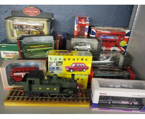 A selection of mixed toys to include an A Class Mercedes miniature model and Great Western Railway model train A/F