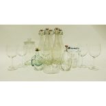 Quantity of white tableware, two boxes of glassware including drinking glasses and other items