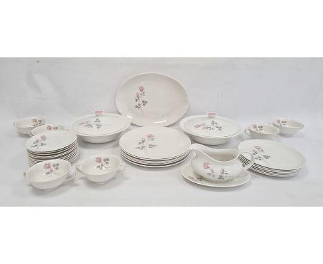 Royal Doulton porcelain part dinner service&nbsp;'Pillar Rose' pattern, to include dinner plates, side plates, tea plates, si