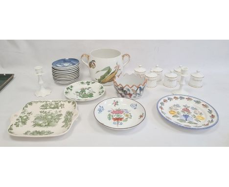 Royal Worcester Evesham pattern large two handled jar&nbsp;decorated with sweetcorn, a set of ten Copenhagen calendar plates,