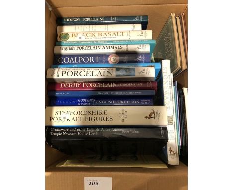 Quantity of books on collecting porcelain&nbsp;to include:-&nbsp;
Rice, G Dennis&nbsp;
"Derby Porcelain"
Pugh, Gordon P D&nbs