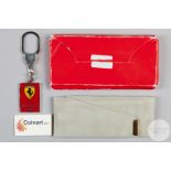 Rare continental silver and enamel Ferrari 2002 world championship commemorative keyring.