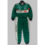 Johnny Herbert Jaguar test used race suit, by OMP