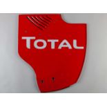 A Renault 2011 rear wing endplate with TOTAL and Japan Rags sponsors logos