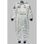 Mika Hakkinen 1997 used race suit by Sparco.