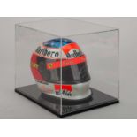 Michael Schumacher signed 1/2 scale 1996 helmet in display case.