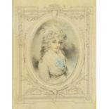 After John Downman (1750-1824) Five coloured lithographs, Portraits of ladies, published 1908 and