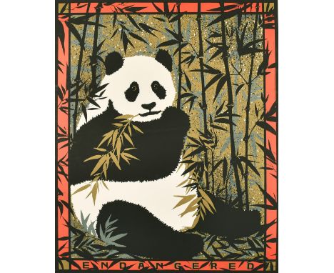 After Felice Regan, A colour lithograph poster of a Panda, 30" x 24.5".
