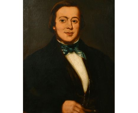 Late 19th Century, Portrait of a gentleman holding a cigar, oil on canvas 24" x 20".