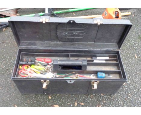 A 'Tuff-Box' tool box containing a quantity of tools and fittings
