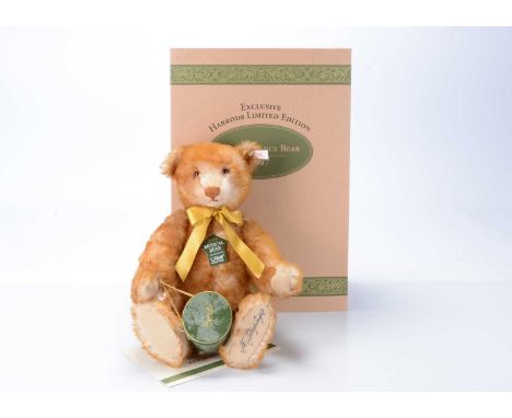 A Steiff limited edition Harrods Musical Extravagance teddy bear,  20 of 2000, with red/brown tipped mohair, plays Shirley Ba